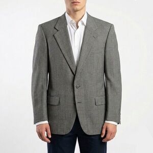 BURBERRY Vintage Classic Pure Wool Plaid 2-Button Blazer